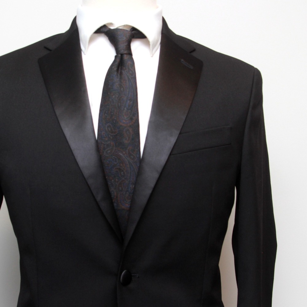 Kenneth Cole Reaction Mens 2-pc Tuxedo Jacket Slim Fit 42S Pants 36W 30L Black - Picture 4 of 14
